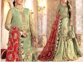 Embroidered Masoori Bridal Dress with Embroidered Organza Dupatta (DZ14548)